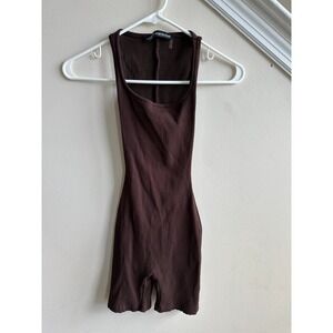 Naked Wardrobe brown "snatched" romper, size XS